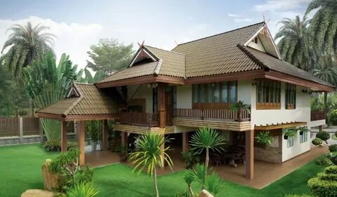 all wood. Home designs exterior, Thai house, Home fashion