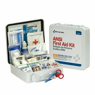 50 Person First Aid Kit, ANSI A+, Metal Case.
