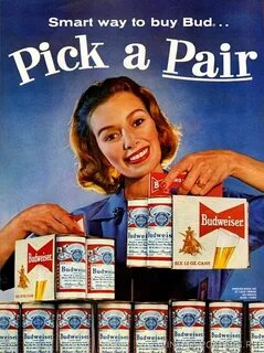 Плакат "Budweiser. Возьми две" США 1960 купить для интерьера