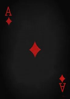 Ace of Diamonds in Red on Black Canvas by Serge Averbukh