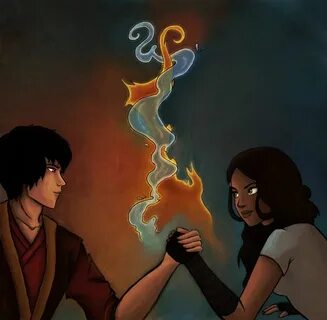 Katara and Zuko are arm wrestling so they are 'in balance'. 