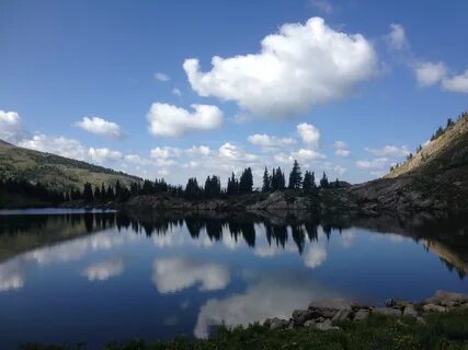 Mountain lake near rocky mountain free image download