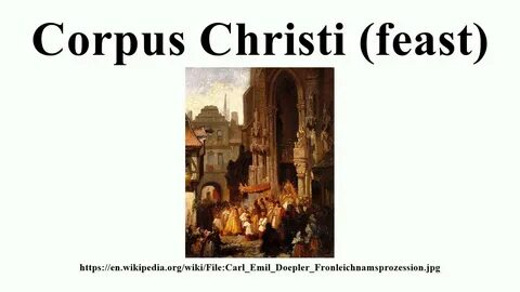 Corpus Christi (feast) - YouTube