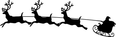 Big Image - Reindeer And Sleigh Svg - (2320x745) Png Clipart