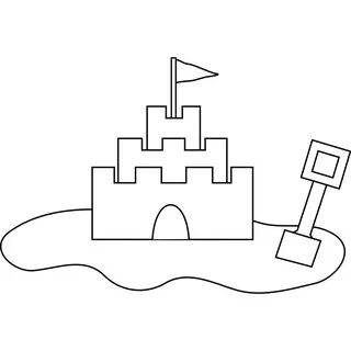 Sand Castle Outline PNG, SVG Clip art for Web - Download Cli