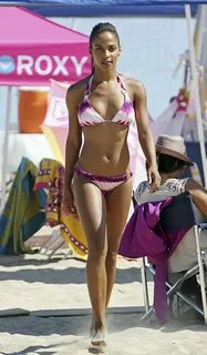 Megalyn Echikunwoke Sexy Bikini Pics From Set Of 90210 at Hu