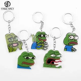 Зеленая лягушка Pepe, брелок для ключей, на ощупь, плохой че