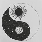 moon. sun. yin and yang. Art, Art drawings, Art inspiration