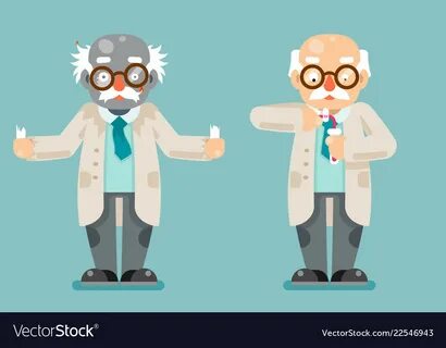 Mad scientist experiment old wise smart chemical Vector Imag