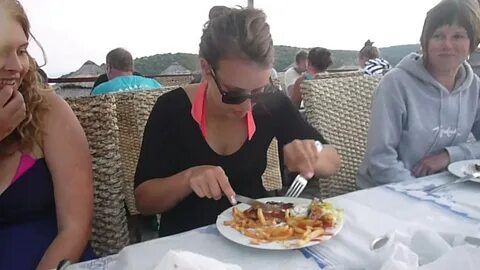 Greece - Katie eating chips - YouTube