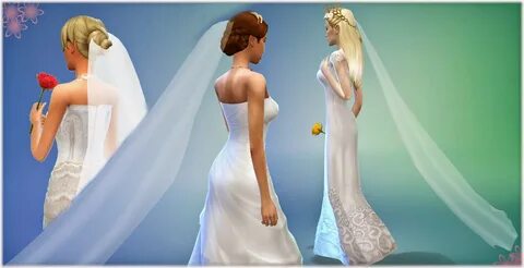 Mythical Dreams Sims 4: Long Wedding Veil