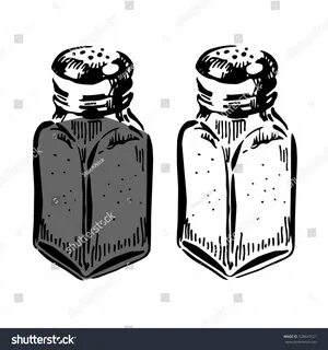 Hand Drawn Salt Pepper Shakers On: стоковая иллюстрация, 528