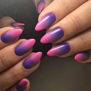 Neon Pink Ombre summer nail art Purple and pink nails, Pink 