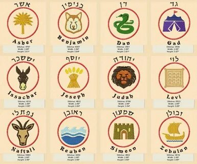 12 Tribes Symbols Bandera de israel, Gematria hebrea, Fotos 