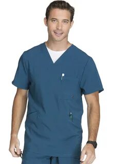 Cherokee Infinity Scrubs Top for Men V-Neck CK900A, L, Carib