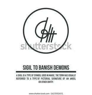 Sigil Banish Demons Someone Life Stylized: стоковая векторна