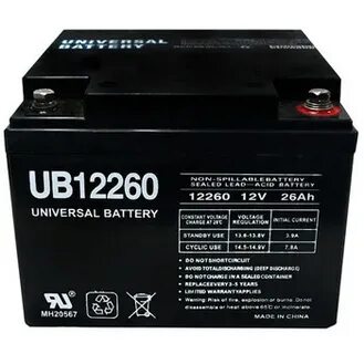OP500 Universal Battery - 12 Volts 8Ah - Terminal F2 - UB128