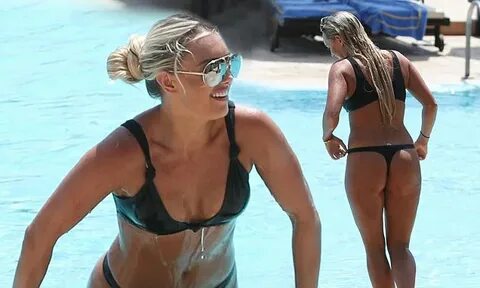 TOWIE's Amber Turner dons thong bikini at Marbella pool