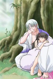 Safebooru - couple inuyasha rin (inuyasha) sesshoumaru sleep