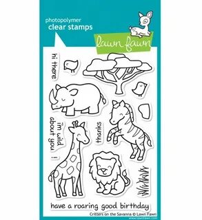 SALE Critters On The Savanna Lawn Fawn Clear Stamps 4"X6" - 