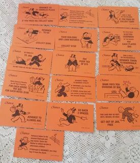 Monopoly Cards Monopoly Chance Cards 32 Game Cards Monopoly 