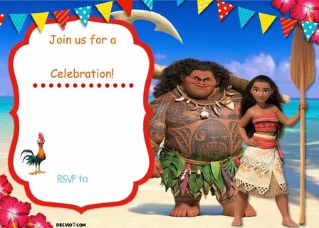 Free Moana Birthday Invitation Template Moana birthday party