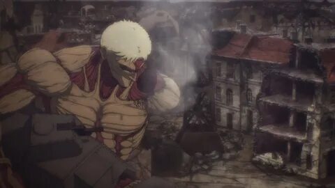 Armored Titan attacking Fort Slava.