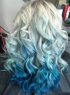 Beautiful blue and silver mermaid hair Blonde and blue hair,
