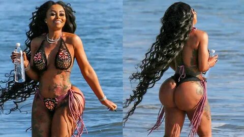 Blac Chyna presumió tremendo booty con una tanga tejida (FOT