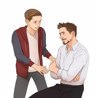 Tom Holland Peter Parker Tony Stark (Fanart) Artist: @hallpe