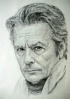 Pin by HND D.H.N on Alain Delon Portrait drawing, Old man po
