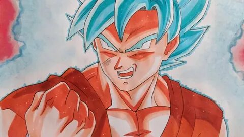 Drawing Goku Super Saiyan Blue Kaioken x10 - YouTube