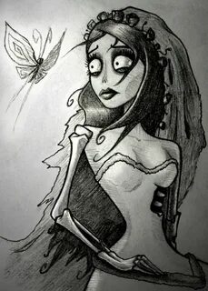 Emily (Corpse Bride) 5x7" Tim burton art, Tim burton drawing