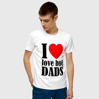 Мужская футболка хлопок I LOVE HOT DADS 3052591 - купить по 