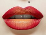 Red and Orange subtle ombre lips Весенний макияж, Губы, Пред