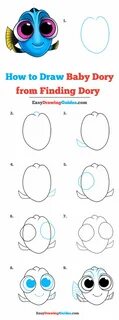 How to Draw Baby Dory from Finding Dory - Really Easy Drawin