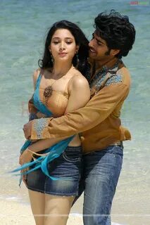 Tamanna Bhatia sexy boobs press and boobs kiss in Tamil movies.