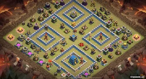 Town Hall 12 TH12 - 4 Island Base With Link 9-2019 - War Bas