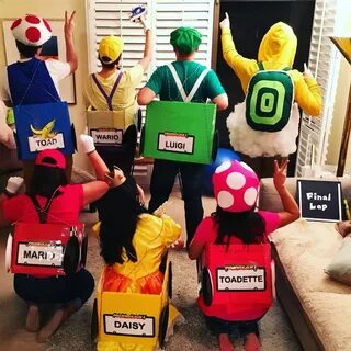 Group costume idea - Mario Kart Luigi, Mario, Princess Daisy