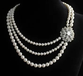 Vintage bridal necklace, Pearl necklace designs, Bridal pear