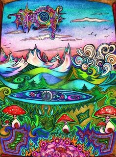 mountain sky high Visionary art, Psychedelic drawings, Tripp