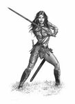 Girl / The Protector / 2002 (Larry Elmore) Female warrior ar