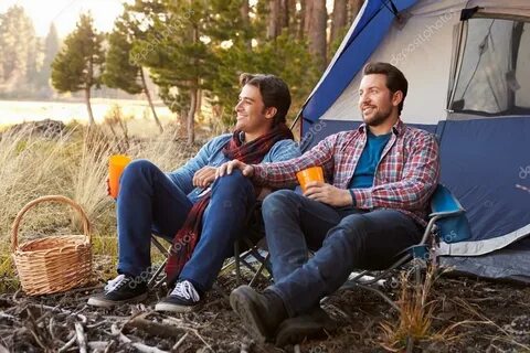 Male Gay Couple On Camping Trip Stock Photo by © monkeybusin