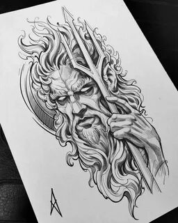 Poseidon Göttin tattoo, Griechischer gott tattoo, Poseidon t