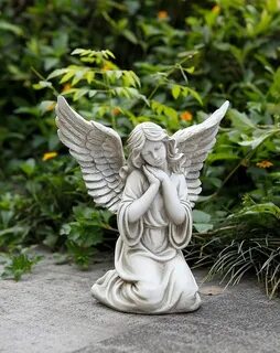 Garden Memorial Rock Grieving Praying Angel Figurine Cemeter