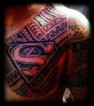 Tribal Superman tattoo - A superman seal with the tribal tat
