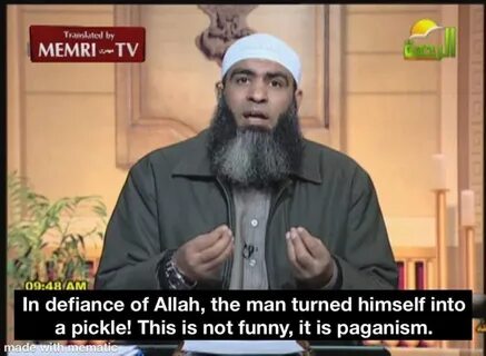 The kafir turned himself into a pickle! Most haram thing I'v