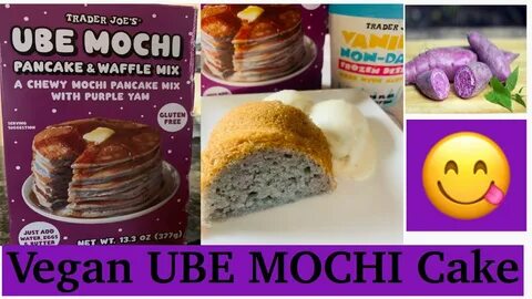 VEGAN UBE MOCHI CAKE!! 😋 😋 USING TRADER JOE'S UBE MOCHI PANC