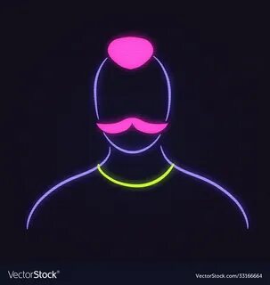 Neon profile picture faceless avatar Royalty Free Vector