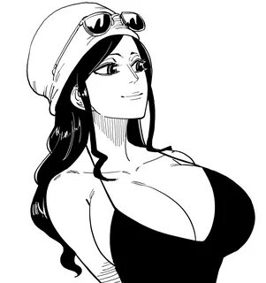 bb (baalbuddy), nico robin, one piece, absurd res, black and white, highres...